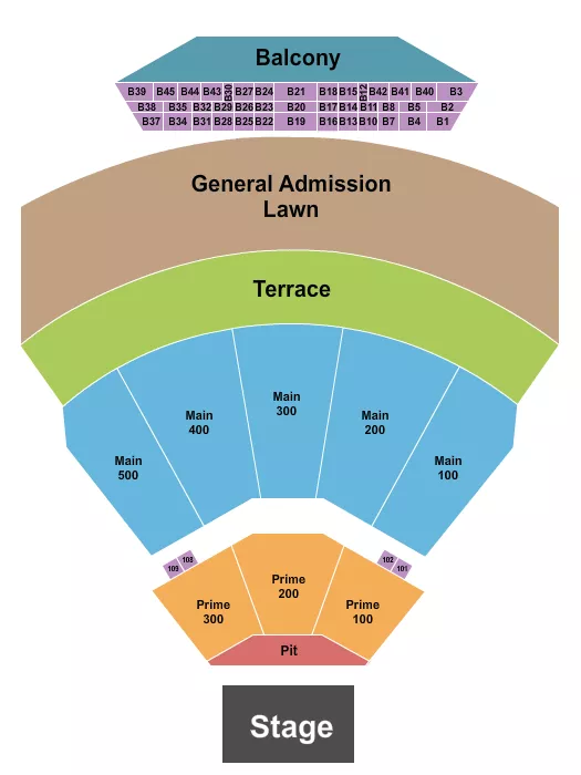 TD Pavilion Seating Chart